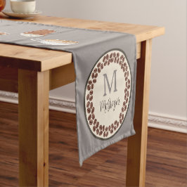 Monogram Coffee Lover Light Brown Kurzer Tischläufer