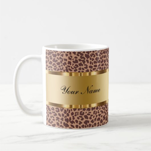Monogram Coffee Mugs Leopard-Muster Kaffeetasse (Links)