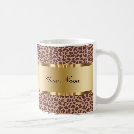 Monogram Coffee Mugs Leopard-Muster Kaffeetasse (Rechts)