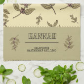 Monogram Coffee Pflanze Geschirrtuch (Gefaltet)