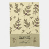 Monogram Coffee Pflanze Geschirrtuch (Vertikal)