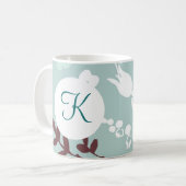 Monogram Coffee Tasse Blue Flowers (Vorderseite Links)