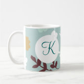 Monogram Coffee Tasse Blue Flowers (Links)