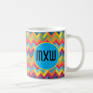 Monogram Coffee Tasse Fett Zickzack Muster