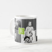 Monogram Collage Custom Foto Tasse - Green (Vorderseite Links)
