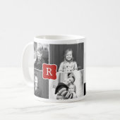 Monogram Collage Custom Foto Tasse - Red (Vorderseite Links)
