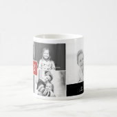 Monogram Collage Custom Foto Tasse - Red (Mittel)