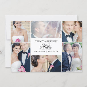 Monogram Collage Foto Wedding Ankündigung