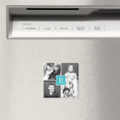 Monogram Collage Personalisiert Foto Magnet Turquo (In Situ (Geschirrspüler))