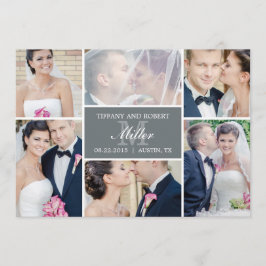 Monogram Collage Wedding Announcement - Gray Einladung