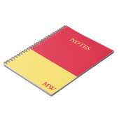Monogram Color Block Notebook dunkelrosa und gelb Notizblock (Linke Seite)