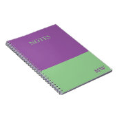 Monogram Color Block Notebook Lila & Minze grün Notizblock (Rechte Seite)