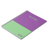 Monogram Color Block Notebook Lila & Minze grün Notizblock (Linke Seite)