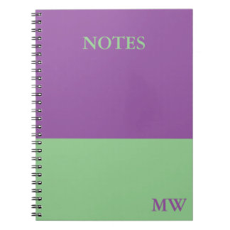 Monogram Color Block Notebook Lila & Minze grün Notizblock
