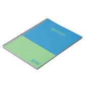 Monogram Color Block Notebook Sky Blue & Green Notizblock (Linke Seite)