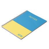 Monogram Color Block Notebook Sky Blue & Yellow Notizblock (Linke Seite)