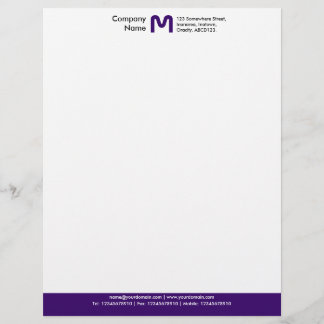 Monogram Color Footer - Dunkel Lila Briefkopf
