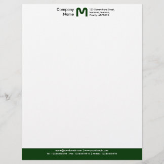 Monogram Color Footer - Dunkelgrün Briefkopf
