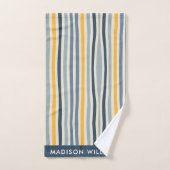 Monogram Colored Lines Elegant Stilvoll Badhandtuch Set (Handtuch)