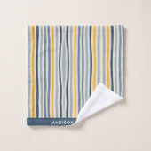 Monogram Colored Lines Elegant Stilvoll Badhandtuch Set (Waschlappen)