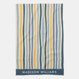 Monogram Colored Lines Elegant Stilvoll Geschirrtuch