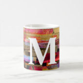 Monogram Colorful Abstract Mug Kaffeetasse (Mittel)