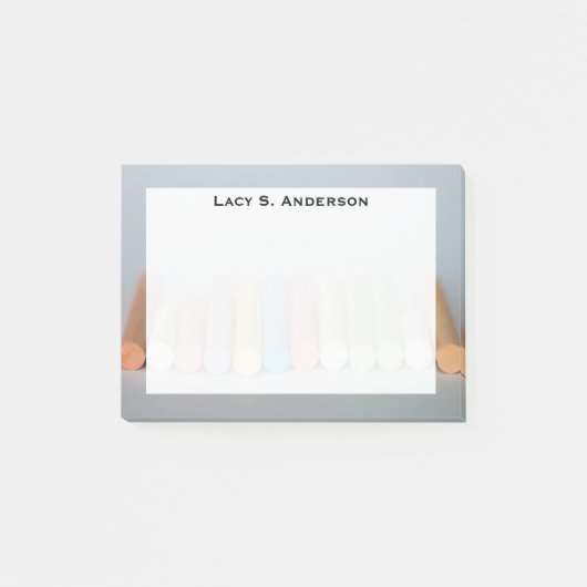 Monogram Colorful Artist Chalk Post-it Klebezettel (Vorderseite)