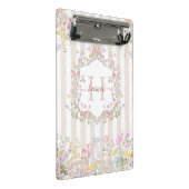 Monogram Colorful Floral Rococo Style Stripes Mini Klemmbrett (Schrägansicht)