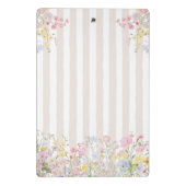 Monogram Colorful Floral Rococo Style Stripes Mini Klemmbrett (Rückseite)