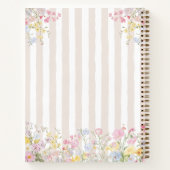 Monogram Colorful Floral Rococo Style Stripes Notizblock (Rückseite)