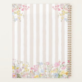 Monogram Colorful Floral Rococo Style Stripes Planer (Rückseite)