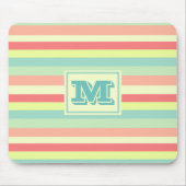 Monogram Colorful Summer Stripes Mousepad (Vorne)