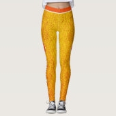 Monogram COMBO Orange Yellow Grunge mit Name Leggings (Vorderseite)
