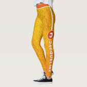 Monogram COMBO Orange Yellow Grunge mit Name Leggings (Links)