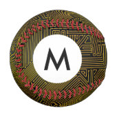 Monogram-Computer-Leiterplattenmuster Baseball (Vorderseite Links)