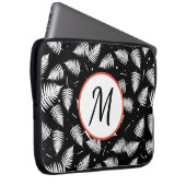 Monogram-Computer-Notebook-Sieb mit weißem Fern-Bl Laptopschutzhülle (Vorne Rechts)