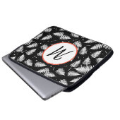 Monogram-Computer-Notebook-Sieb mit weißem Fern-Bl Laptopschutzhülle (Vorne Knopf)