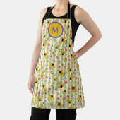 Monogram Coneflower Butterfly All-Over Print Apron Schürze (InSitu)