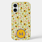 Monogram Coneflower Butterfly Floral Patterned Case-Mate iPhone Hülle (Rückseite)