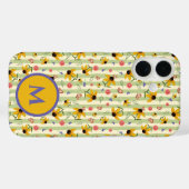 Monogram Coneflower Butterfly Floral Patterned Case-Mate iPhone Hülle (Rückseite (Horizontal))