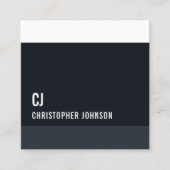 Monogram Consultant für coole Blaue Streifen Quadratische Visitenkarte (Vorderseite)