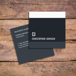 Monogram Consultant für coole Blaue Streifen Quadratische Visitenkarte