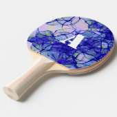 Monogram Cool Blue Abstrakt Art Doppelseitig Tischtennis Schläger (Vorderseite)