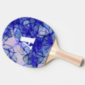 Monogram Cool Blue Abstrakt Art Doppelseitig Tischtennis Schläger (Seitenansicht)
