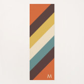 Monogram Cool Colorful Retro Stripes  Yogamatte (Vorderseite)