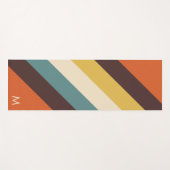 Monogram Cool Colorful Retro Stripes  Yogamatte (Vorderseite (Horizontal))