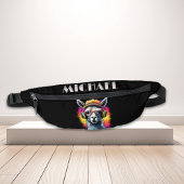 Monogram Cool Neon Retro DJ Llama Bauchtasche
