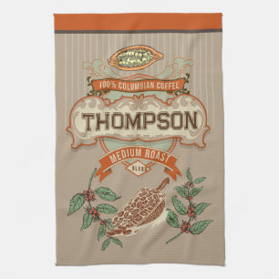 Monogram Cool rustikaler Columbier-Kaffee Vintag Geschirrtuch