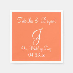 Monogram Coral Classy farbiges Papier Napkins Serviette