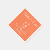 Monogram Coral Classy farbiges Papier Napkins Serviette (Ecke)